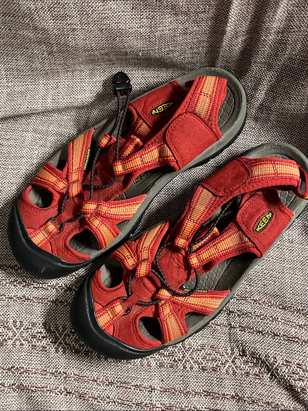 Keen Womens Red and Orange Closed Toe Sandals